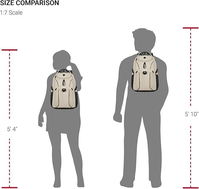 SwissGear Mini 1900 Scansmart Slim Version Laptop Backpack, Oatmeal, 16-Inch