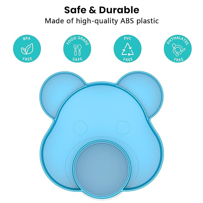 BlueOrigin Car Seat Snack Tray - Travel Tray for Kids Car Seat, Stroller, Booster and Anywhere with a Cup Holder, Toddler Road Trip Essentials Food Plate for Snacks, Toys, Entertainment (Blue)