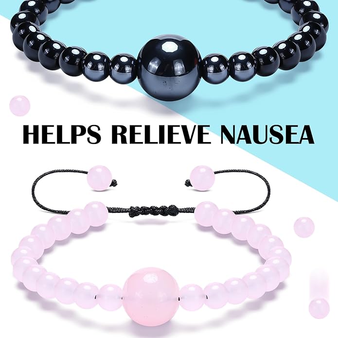 Sureio 6 Pcs Motion Sickness Bands Bracelet Anti Nausea Adjustable Wristband for Cruise Ship Essentials Seasickness Adult