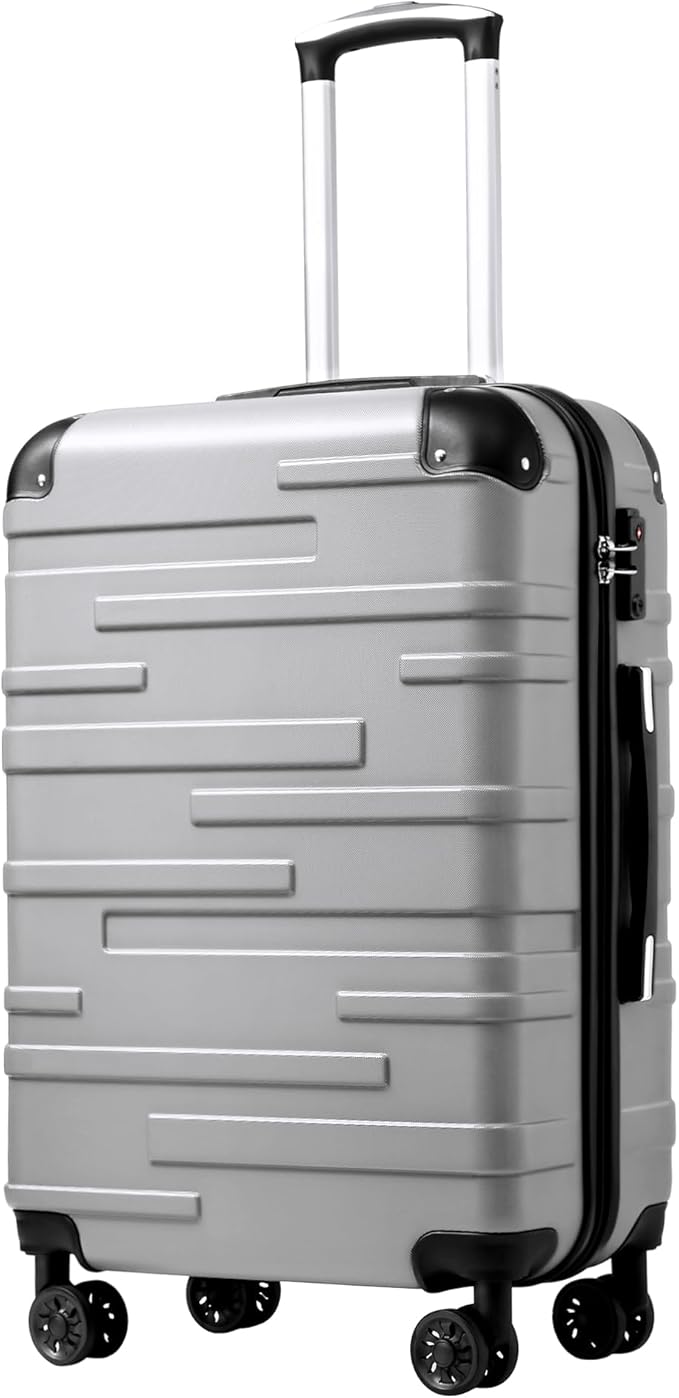 Coolife Luggage Suitcase Carry-on Hardside Travel Luggage TSA Lock Spinner Telescopic Handle