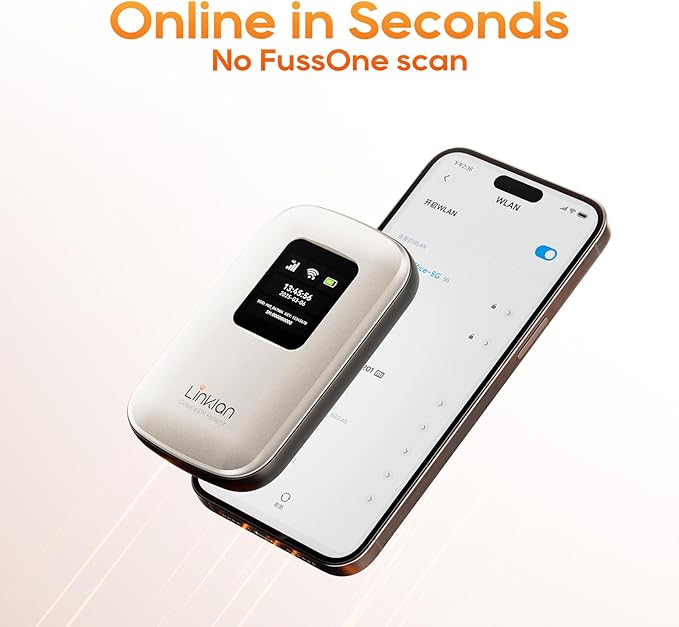Portable Mobile Hotspot–eSIM Global WiFi Hotspot,No SIM Card/Contract Needed, 16Devices,180+ Countries, Compact Wireless Router for International Trips & Business【Free 5GB US Data for 15 Days】