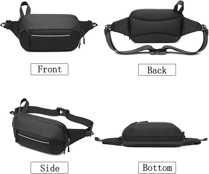 Crossbody Fanny Pack Belt Bag for Women & Men with Multi-Pockets, Waterproof Sling Bag for Travel, Running, Hiking, Cycling, Fashion Waist Bag Fits All Phones, Perfect Running Bag