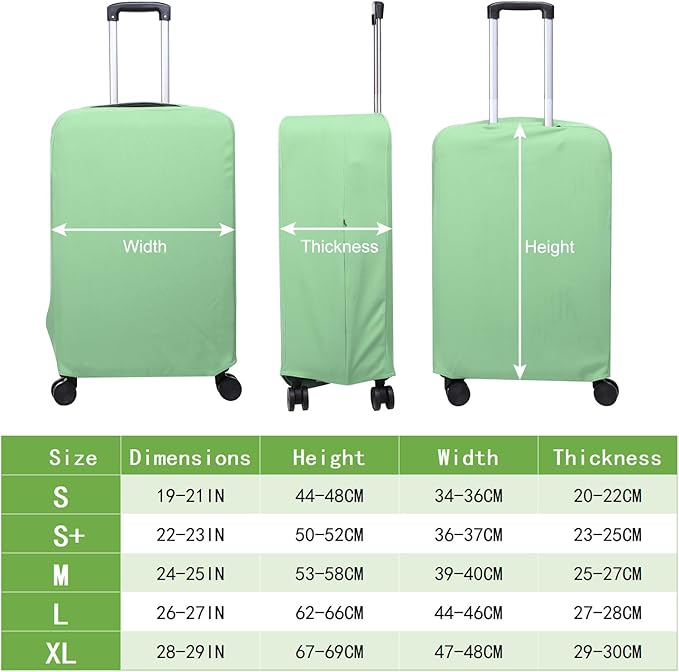 PATIKIL Luggage Cover, Suitcases Covers Elastic Carry on Cover Protector Washable Scratch-Resistant Fits 26-27 Inch Luggage for Travel Business Trips, Light Green