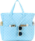 LEDAOU Beach Bag Waterproof Sandproof Women Tote Bag Pool Bag with Zipper for Gym Grocery Travel with Wet Pocket