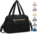 Travel Duffle Bag,Puffer Carry On Duffel Bag with Laptop Compartment Waterproof Overnight Weekender Bags for Women Large Hospital Tote Bags for Labor and Delivery(Medium,Black)