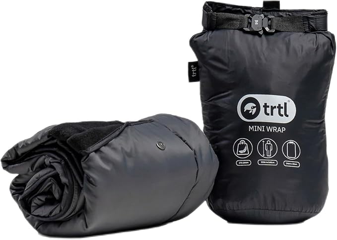 trtl Mini Wrap Compact Travel Blanket - Quilted Insulation - Convenient, Packable Blanket - Comes with Roll-Top Bag - Features a Secure Pocket