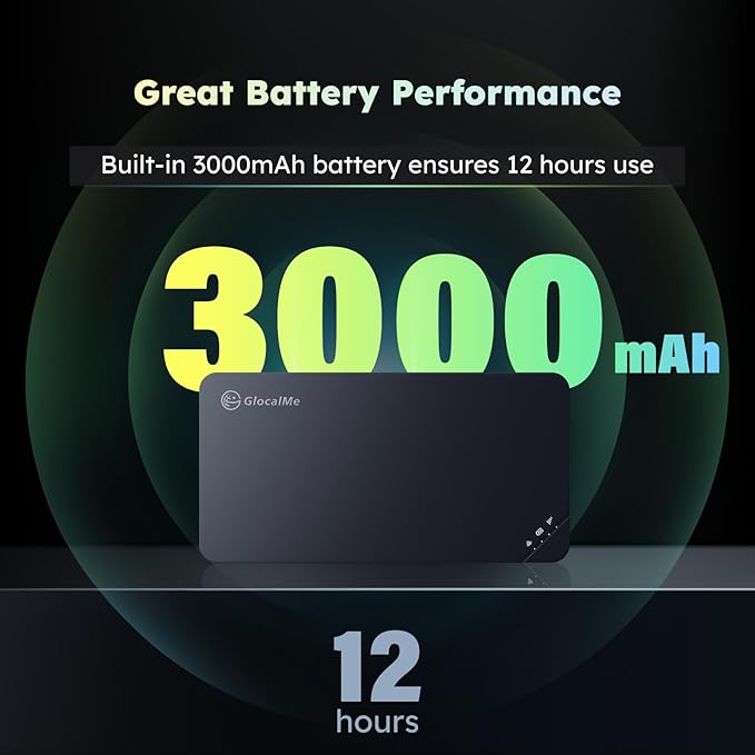 GlocalMe U3 4G LTE Mobile Hotspot Device with 10GB US/CA/MX Data 30 Days, Portable WiFi Hotspot for Travel in 200+ Countries, No SIM Card Needed, 10 Connected Devices, Pocket WiFi (U3 with 10GB)