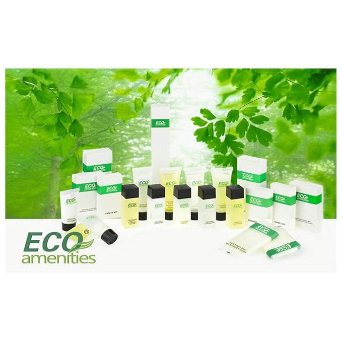 ECO amenities Shampoo Mini Flip-Cap Tubes - 1 fl oz (30 mL), 72 Count - Hotel Shampoo Bulk & Travel Toiletries - Green Tea Scent & Airbnb Amenities - Hotel Toiletries Bulk
