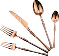 Gugrida 20 piece Copper Flatware Set 304 Stainless Steel Fork Spoon Cutlery Luxury Mirror Polished Silverware, Dishwasher Safe, Service for 4