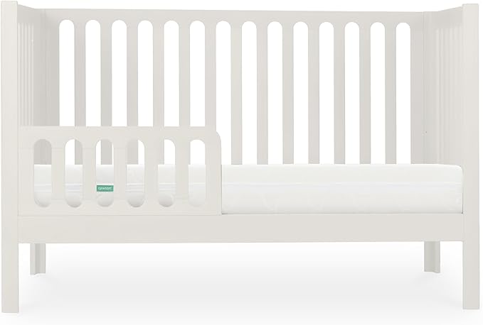 Newton Baby Galileo Standard Crib, Solid Beech Wood in Warm White Color, 3-in-1 Convertible Crib with Toddler Bed Conversion Kit, Ultra-Safe Non-Toxic Finish
