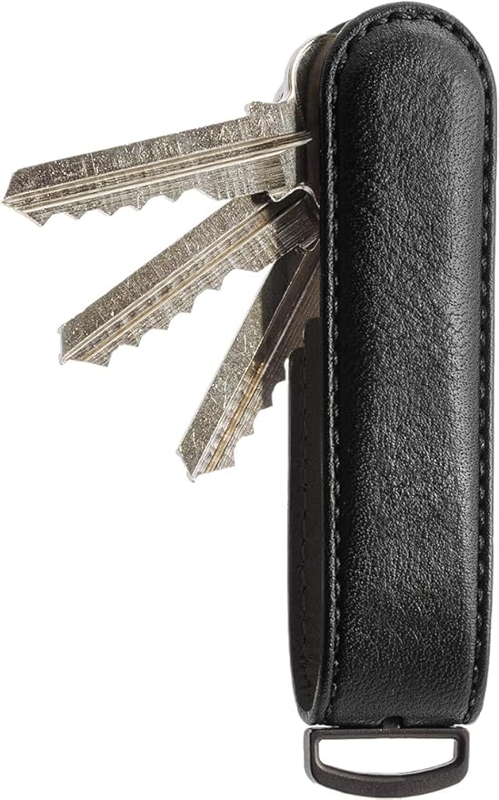 Jibbon Italian Premium Leather Key Organizer - Stylish Key Holder with Marine Grade 316 Stainless Steel, Compact EDC Keychain