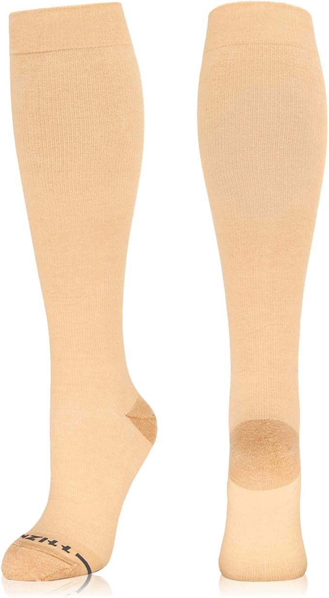 NEWZILL Copper Compression Socks for Women & Men 15-20mmHg Cotton Rich Odor Control Dress Socks for Business Casual Running Medical Athletic Support, Edema Diabetic Relief