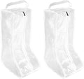 Boot Storage Bags [2PCS] - Plastic Tall Boot Carry Bags Clear Shoe Bags with Handle for Travel & Daily Use - [White] Waterproof & DustProof Boot Bags for Cowboy Boots