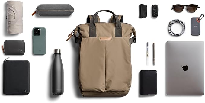 Bellroy Tokyo Totepack, water-resistant woven convertible backpack and tote bag - Khaki