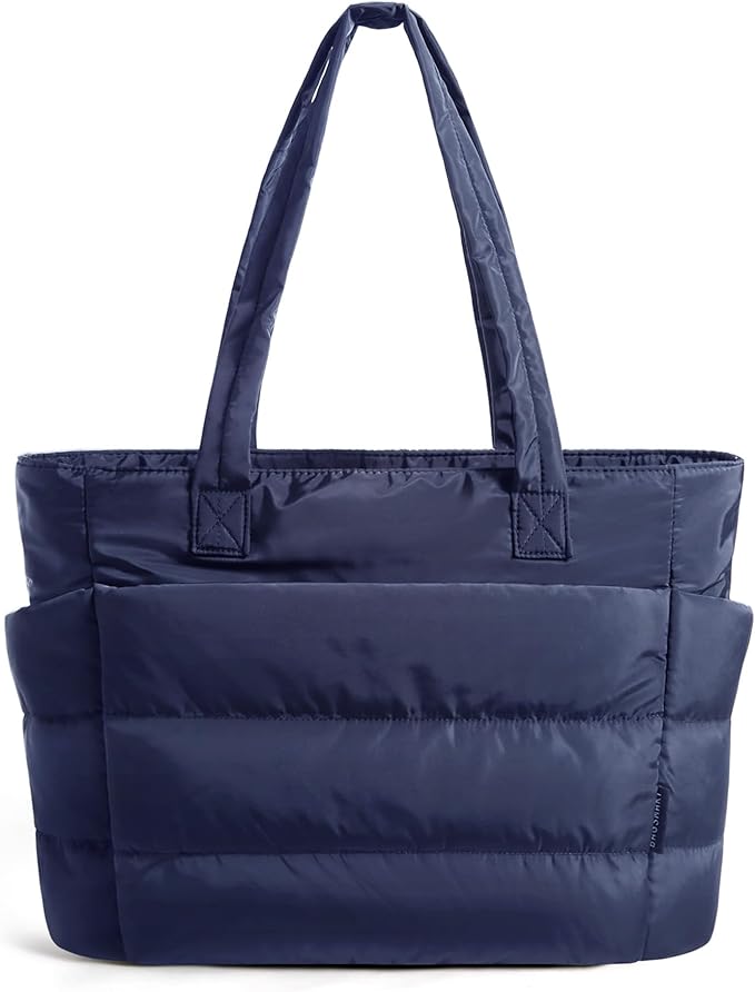 BAGSMART Tote Bag for Women, Lightweight Puffy Tote Bag with Compartments Shoulder Bag Handbag for Travel, Work, Gym,