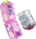 Small Pill Case Travel Pill Box Cute Pill Organizer for Purse Portable Daily Medicine Organizer 10 Compartment Pill Holder for Vitamins, Fish Oil, Supplements