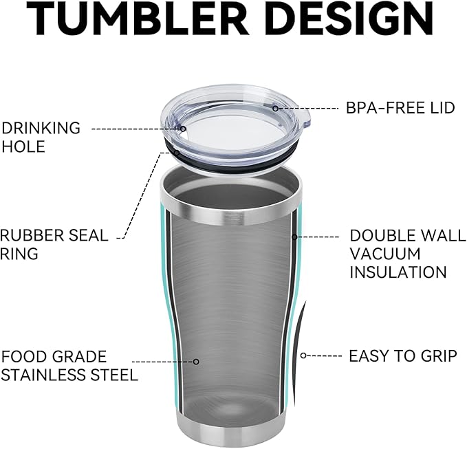 DOMICARE 20oz Tumbler with Lid Stainless Steel Tumblers Bulk, Double Wall Vacuum Insulated Coffee Travel Mug Powder Coated Tumbler, 8 Pack Light Blue