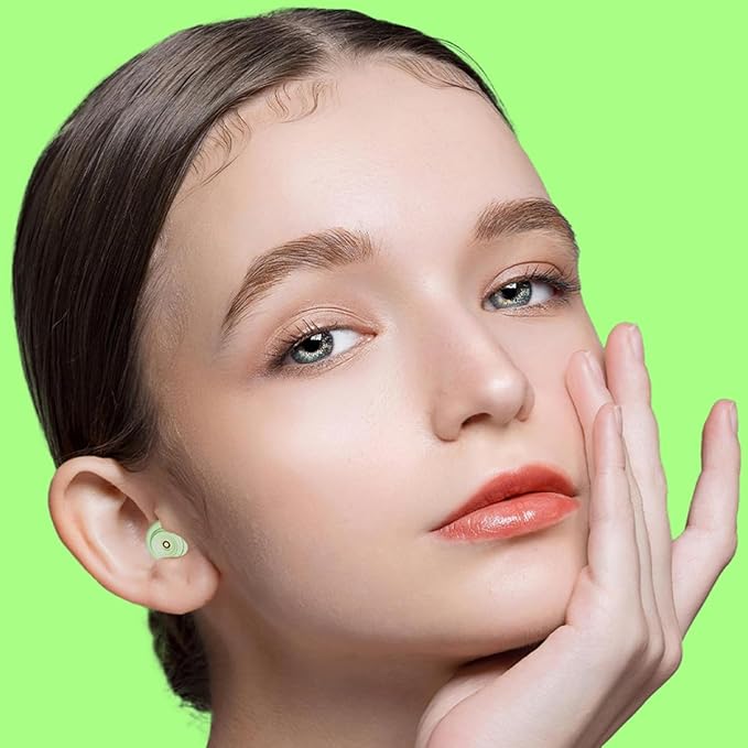 Ear Plugs for Sleeping Reusable Earplugs for Concerts Noise Cancelling Soft Silicone Noise Reduction Earbuds for Travel, Focus, Work 33-45dB Hearing Protection with 9 Ear Tips & Case (Green)