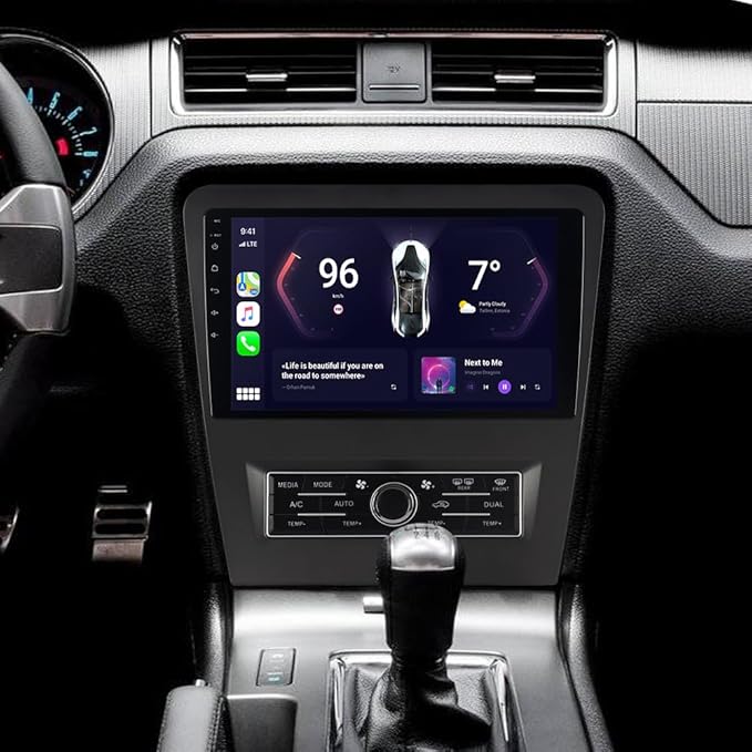 ASURE Car Stereo Radio Upgrade for Mustang 2010-2014,10.1 inch 8Core 4G+64G Android System GPS Navigation Head Unit with Wireless Carplay,Android Auto,1280x720 HD Touchscreen Multimedia Player