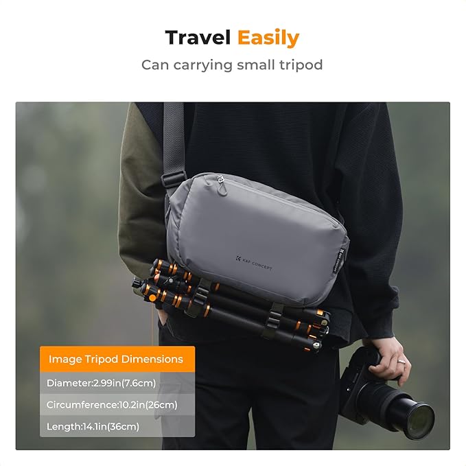 K&F Concept 2 in 1 Sling Bag Everyday Shoulder Bag & Multifunction Photography Crossbody Camera DSLR Backpack Portable Bag