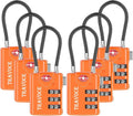 TSA Approved Luggage Locks, Travel Locks Which Also Work Great as Gym Locks, Toolbox Lock, Backpack and More, Orange 6 Pack