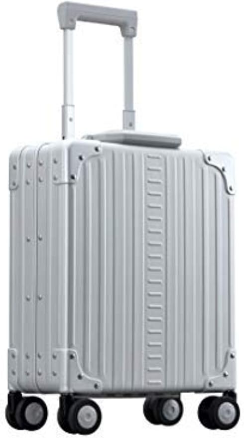 Aleon 16” Aluminum Vertical Underseat Carry-On Luggage - Luxury Business Briefcase with Wheels - Hardshell Suitcase for Airplane Travel (Platinum)