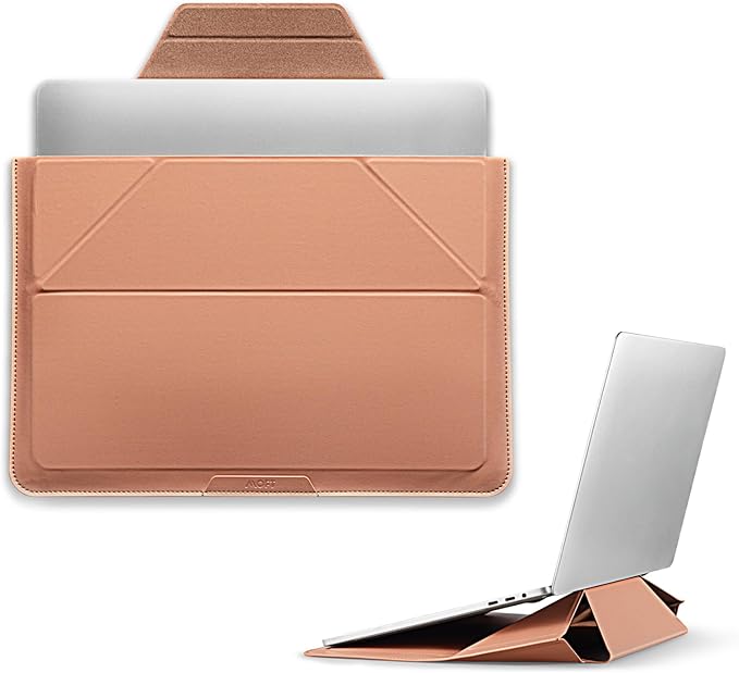 MOFT Laptop Carry Sleeve, 2-in-1 Laptop Bag & Stand for 13" MacBook Air/Pro & Dell/HP/Lenovo/Asus, Stylish Slim Computer Sleeve Bag with Expandable Storage for Computer Accessories, Class Nude