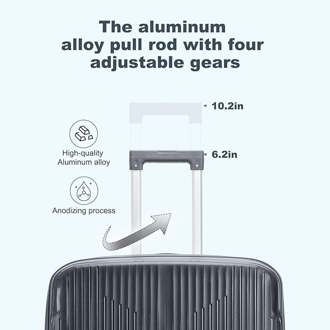 Nazhura Luggage Set, 3-Piece Hardside Suitcase Set, 20-inch Carry On, 24-inch, 28-inch Luggage