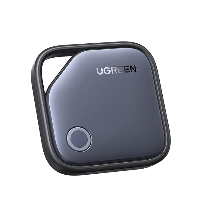 UGREEN 2Pack FineTrack Smart Finder Compatible with Apple Find My (iOS Only) 2-Year Replaceable Battery Bluetooth Tracker Tags, Item Finder Smart Tag for Key Luggage Passport