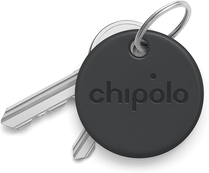 Chipolo ONE Spot - 4 Pack - Finder, Bluetooth Tracker - Works with The Apple Find My app (only for iOS) (Almost Black)