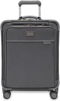 Briggs & Riley Global 21" Carry On Expandable Spinner - Luggage for Travel, Suitcases with Wheels, Softside Rolling Bag for Men & Women, Self-Repairing Zipper - Baseline Collection, Steel Gray