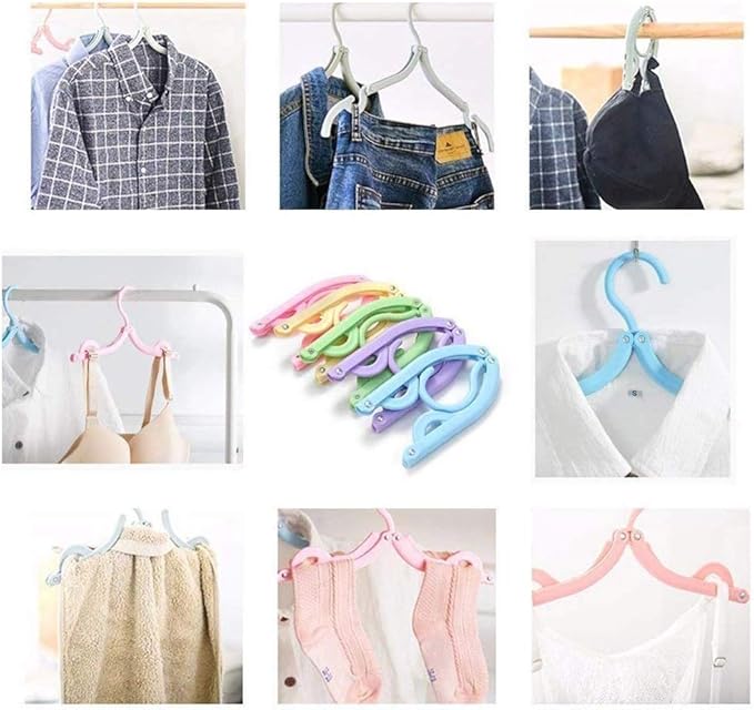 20 Pcs Travel Hangers with 12 Pcs Clips Cruise Ship Essentials Portable Folding Clothes Hangers Travel Accessories Foldable Clothes Drying Rack