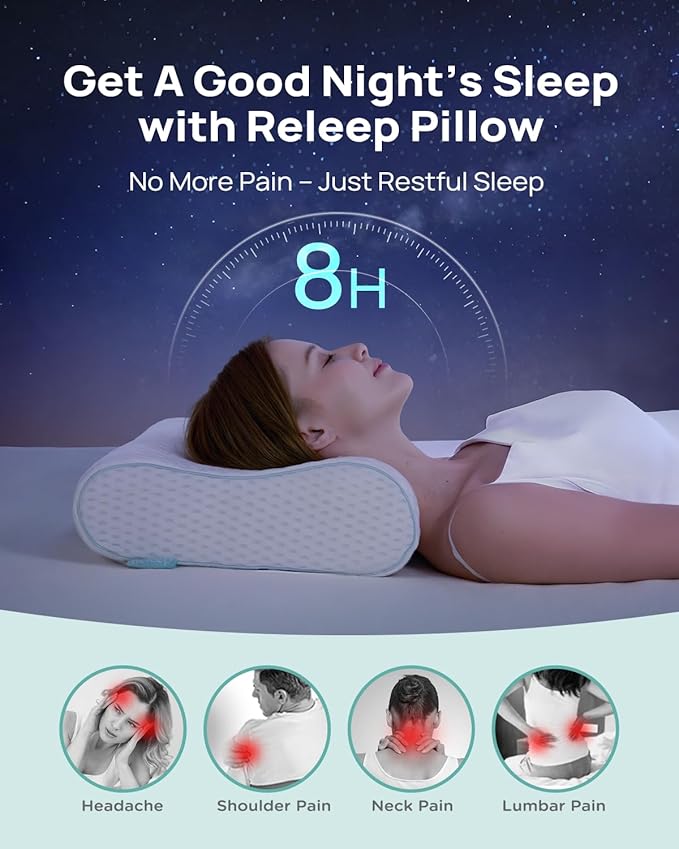 Ergonomic Memory Foam Pillow - Orthopedic Cervical Support Pillow for Neck & Shoulder Pain Relief, Adjustable Contour Pillow for All Sleeping Positions，King Size