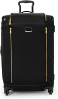 TUMI - Voyageur Leger 4 Wheeled Luggage - Women's Lightweight and Spacious, Sleek Silhouette, Durable Premium Suitcase - 26" Short Trip Expandable Packing Case, Black with Gold Hardware