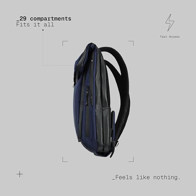The Frenchie Co. - Work/Travel Speed Backpack - Expandable 23 to 30 liters - Laptop compartment with anti-theft magnetic closure - Ballistic nylon durable construction