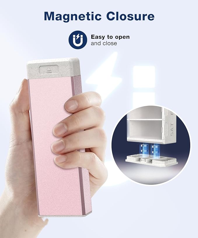 HEIYING 7 Days Pill Organizer with Aluminum Shell for One Week Capacity, Portable Metal Pill Case to Hold Vitamin, Medicine, Supplements