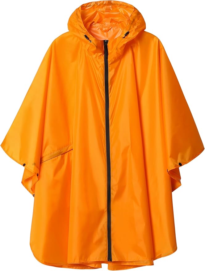 SaphiRose Unisex Rain Poncho Raincoat Hooded for Adults Women with Pockets