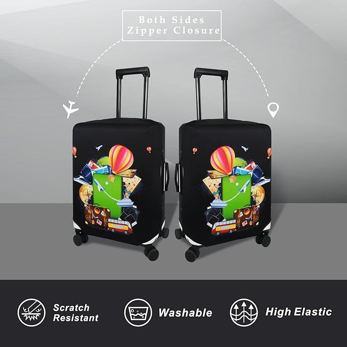 Explore Land Luggage Cover Suitcase Protector Fits 23-26 Inch Case (Travel, M)