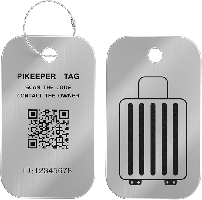 Smart Luggage Tags for Suitcases - Waterproof QR Code Bag Tags with Location Notification When Scanned, Self-Modifiable Info, Durable & Personalized Backpack Travel ID Tags