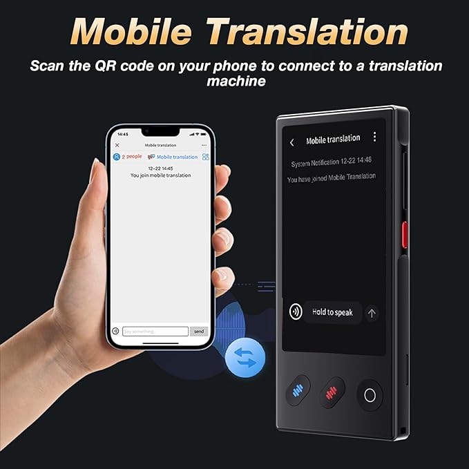 Language Translator Device 2025, AI & ChatGPT & No WiFi Needed, Real-Time Two Way Voice/Photo Translation, 148+ Languages Offline/Online, Portable for Business, Learning & Global Travel