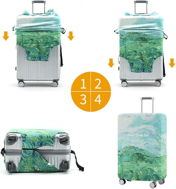 Travelkin Luggage Covers For Suitcase Tsa Approved,Suitcase Cover Protector Fit 18-32 Inch Luggage (Spring, L)