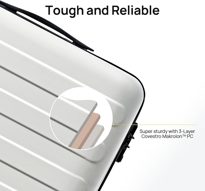 Carry on Luggage 22 X 14 X 9 Airline Approved, 20 Inch Luggage for 3-5 Days Travel, Double Spinner Wheels, 100% Hardshell PC, TSA Lock (05-Lily White (Basic), Checked 28-Inch)