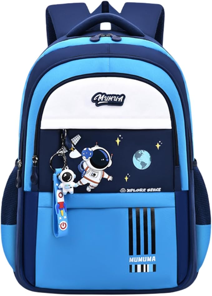 MITOWERMI Astronaut-space Backpack for Boys-Girls Elementary Middle School Backpack Book Bags for Boys Kids Lightweight Back Pack Blue