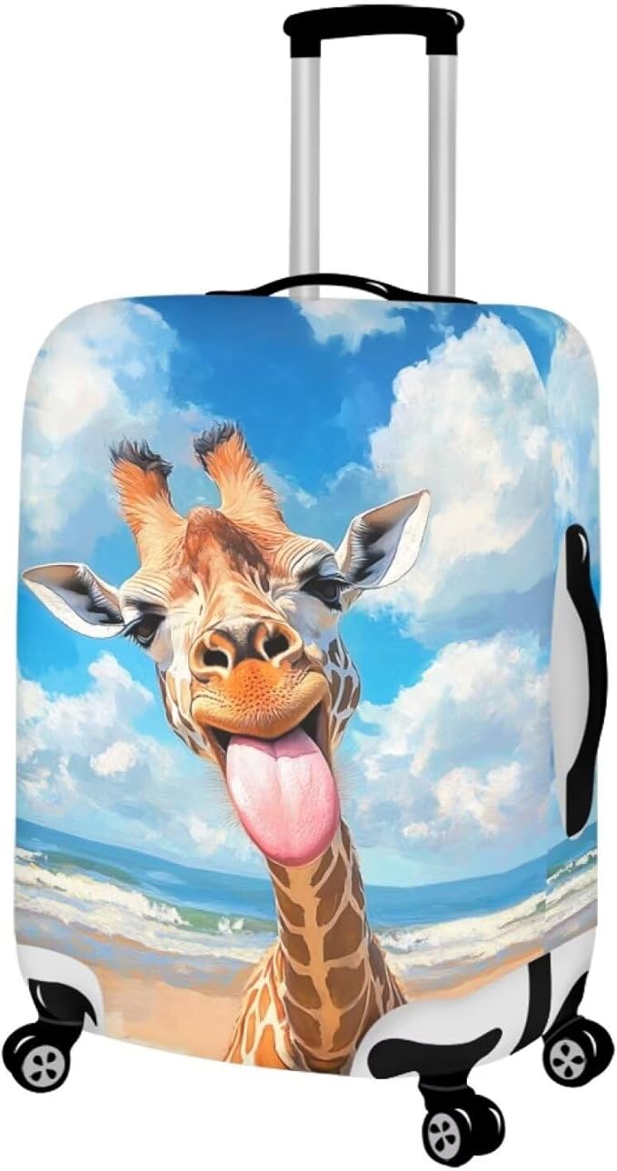 Giraffe Luggage Covers for Suitcase Universal Travel Luggage Cover Suitcase Protector Fits 26-29 Inch (Size L) Anti-Scratch Suitcase Covers Travel Essential Funny Animal Baggage Cover