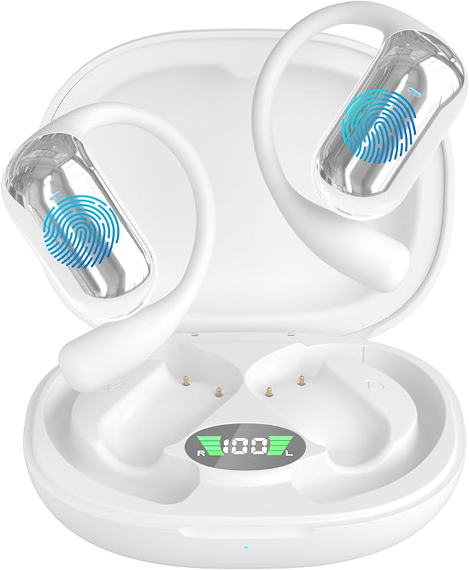 Wireless Earbuds, Translation Earbuds Real Time- Audifonos Traductores Inglés Español, 3-in-1 Translator Earbuds with 144 Languages, HF Sound, Bluetooth 5.4 Headphones for Travel Sport Workout (White)