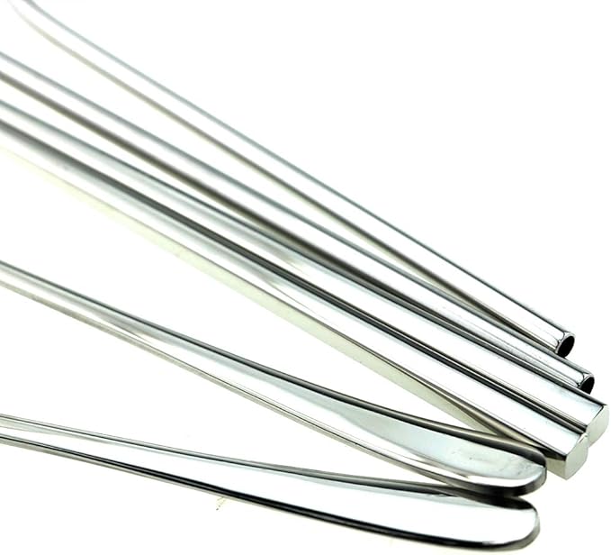 7 Pcs Portable Flatware Set, 304 Stainless Steel Cutlery Set Travel Utensils Set w/Pouch Fork Spoon Chopsticks Straws for Travel Camping Office School, Dishwasher Safe & Eco-Friendly (Silver)