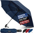 Vented Travel Umbrella | Strong Compact Windproof Umbrella | Top Pick by Wirecutter 2025 | Deep Dome Coverage | Auto Open/Close | Portable Pop Up with Large Coverage | Fits Car & Backpack