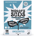 Molly’s Suds Laundry Detergent Sheets | Gentle on Sensitive Skin, Powerful Bio-Based Enzymes, Stain-Fighting | Liquidless & Plastic-Free Packaging | 120 Loads (Unscented)