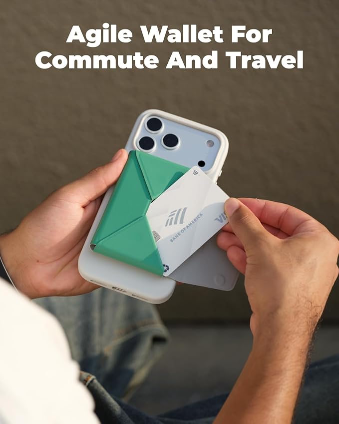 MOFT Magsafe Wallet, 8-Card Holder, Magnetic Phone Stand with Pull to Access Design, RFID Blocking, Angle Adjustment & MOVAS Minimalist Snap Field Wallet for Men Travel Essentials, Oz Green