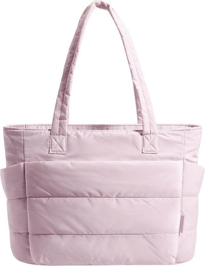 BAGSMART Tote Bag for Women, Lightweight Puffy Tote Bag with Compartments Shoulder Bag Handbag for Travel, Work, Gym,